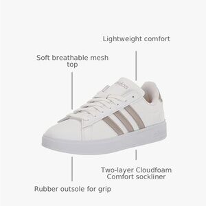 Adidas White and Gray Comfort Sneakers size 8